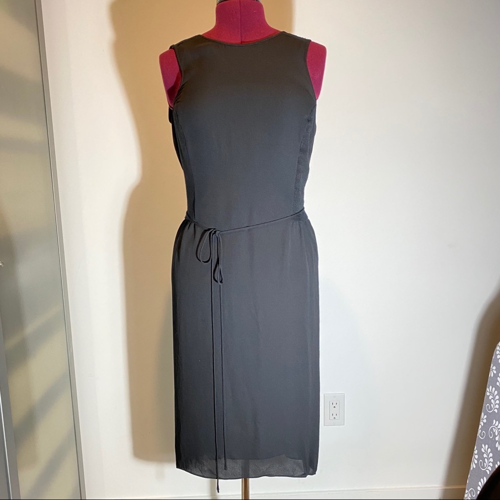 Max Azria mixed media wrap dress NWOT
